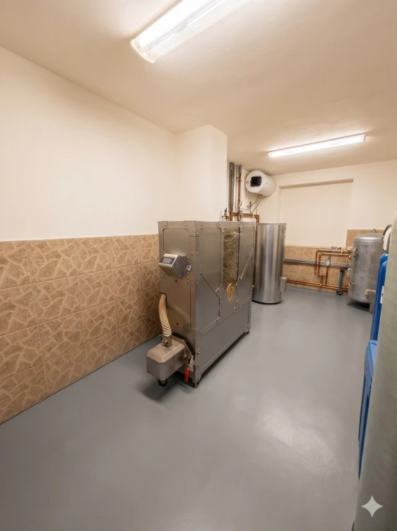 HERKULES INOX 30 kW w Łące – szeroki widok czystego pomieszczenia technicznego